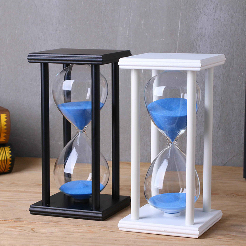 Glass Hourglasses Sand Timer 30 Minutes Wooden Desktop Hourglass Sand Timer for Gift - Image 2