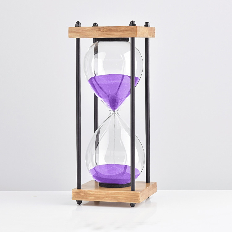 Glass Hourglasses Sand Timer 30 Minutes Wooden Desktop Hourglass Sand Timer for Gift - Image 5