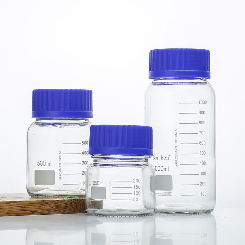 1000ml Wide Mouth Reagent Media Storage Lab Glass Bottle With Screw Lid - Image 2