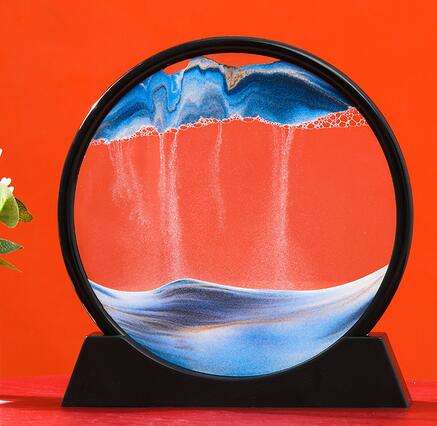 Colorful large dynamic round glass 3d deep moving flowing sand art - Image 2