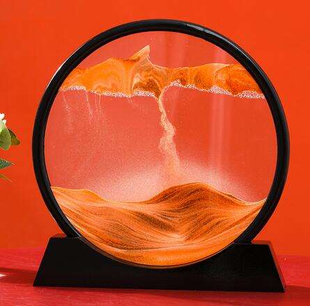 Colorful large dynamic round glass 3d deep moving flowing sand art - Image 3