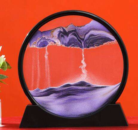 Colorful large dynamic round glass 3d deep moving flowing sand art - Image 4