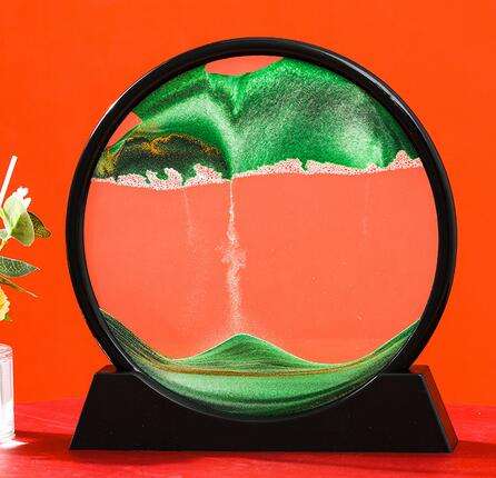 Colorful large dynamic round glass 3d deep moving flowing sand art - Image 5