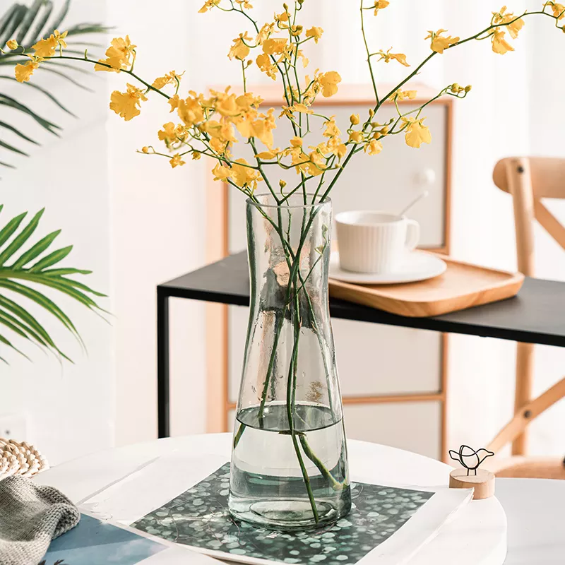 Glass Vase with Gold Mouth for Centerpieces Home Wedding Decoration Glass Bottle - Image 2