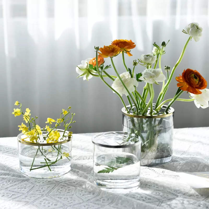 cylinder Flower home Decor glass flower pot decoration long Clear glass Vase - Image 2