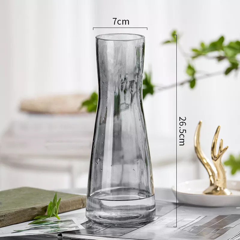 Glass Vase with Gold Mouth for Centerpieces Home Wedding Decoration Glass Bottle - Image 4