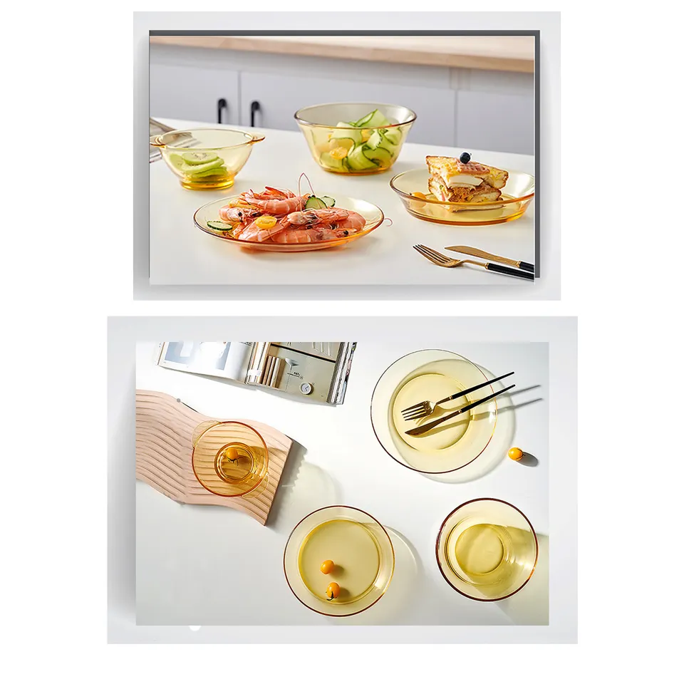Microwave amber glass cutlery steamed egg bowl Tempered Glass Cooking Bakeware - Image 3