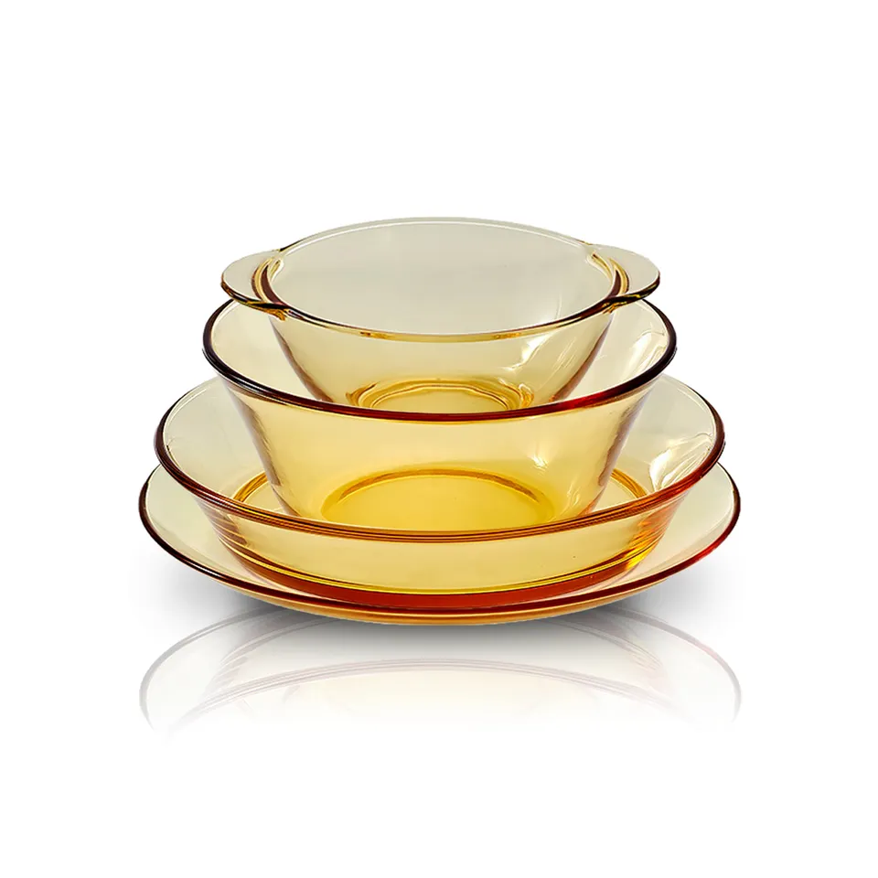 Microwave amber glass cutlery steamed egg bowl Tempered Glass Cooking Bakeware