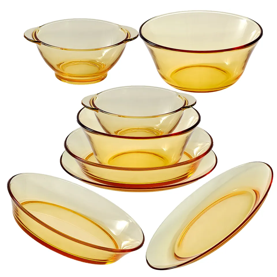 Microwave amber glass cutlery steamed egg bowl Tempered Glass Cooking Bakeware - Image 2