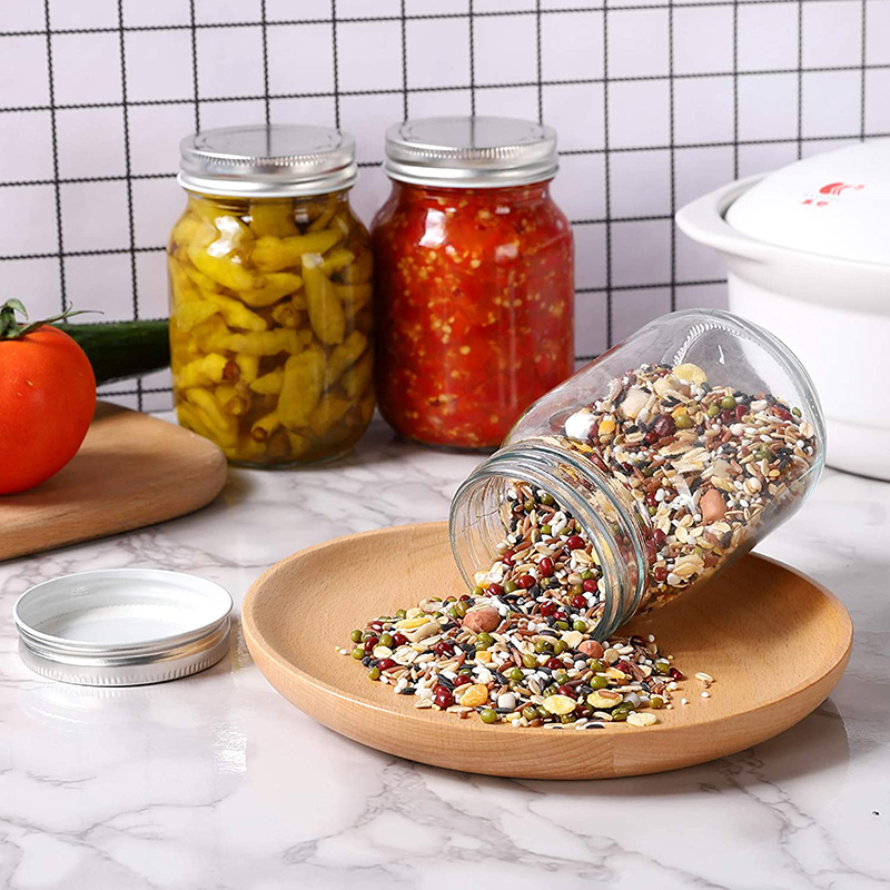 Food Storage Glass Jam Jar Round Wide Mouth Jam Candy Supplier with Metal Lid - Image 3