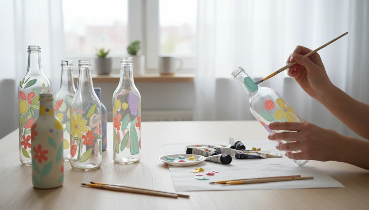 comment peindre des bouteilles en verre avec des acryliques