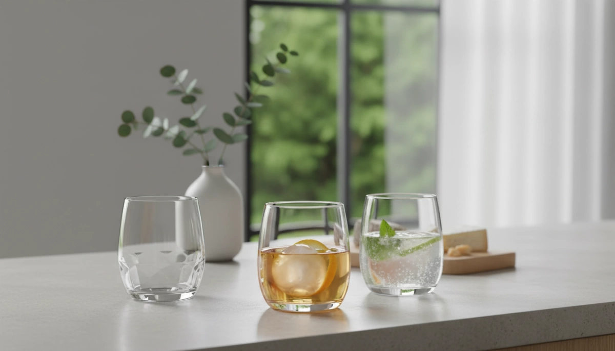 stemless cocktail glasses features and materials