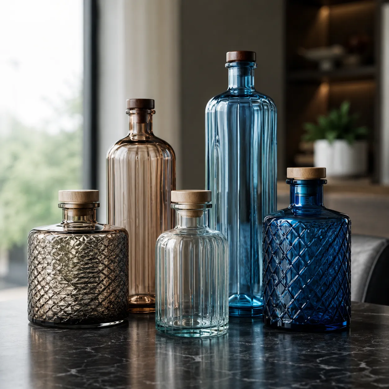 Produttore di bottiglie di vetro OEM Design personalizzato MOQ all'ingrosso