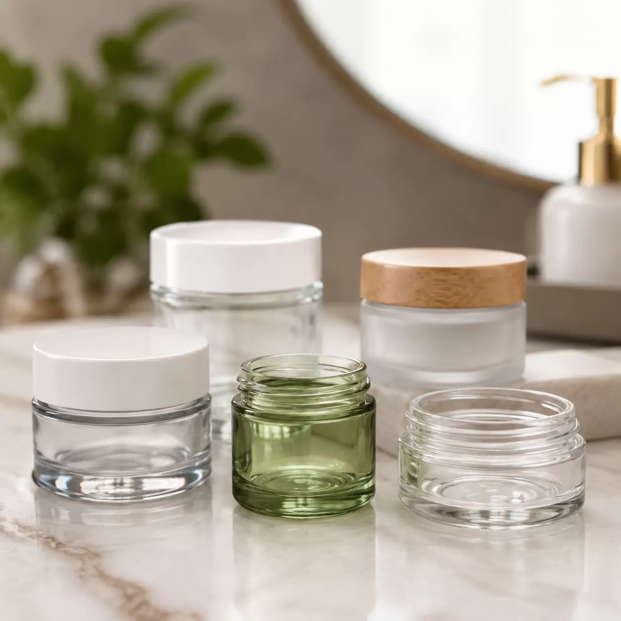 Glass jars for beauty product packaging customization