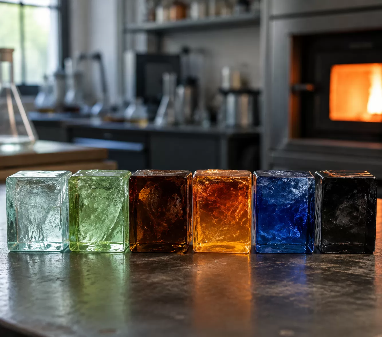 Glass melting points by type comparison
