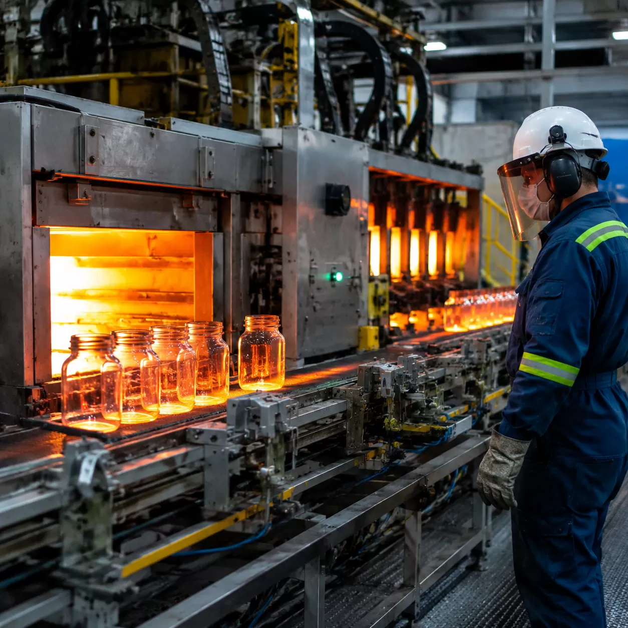 Processo di produzione dei barattoli Mason al forno ad alta temperatura