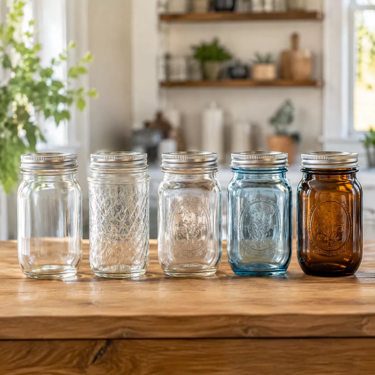 Types de verre dans les bocaux Mason