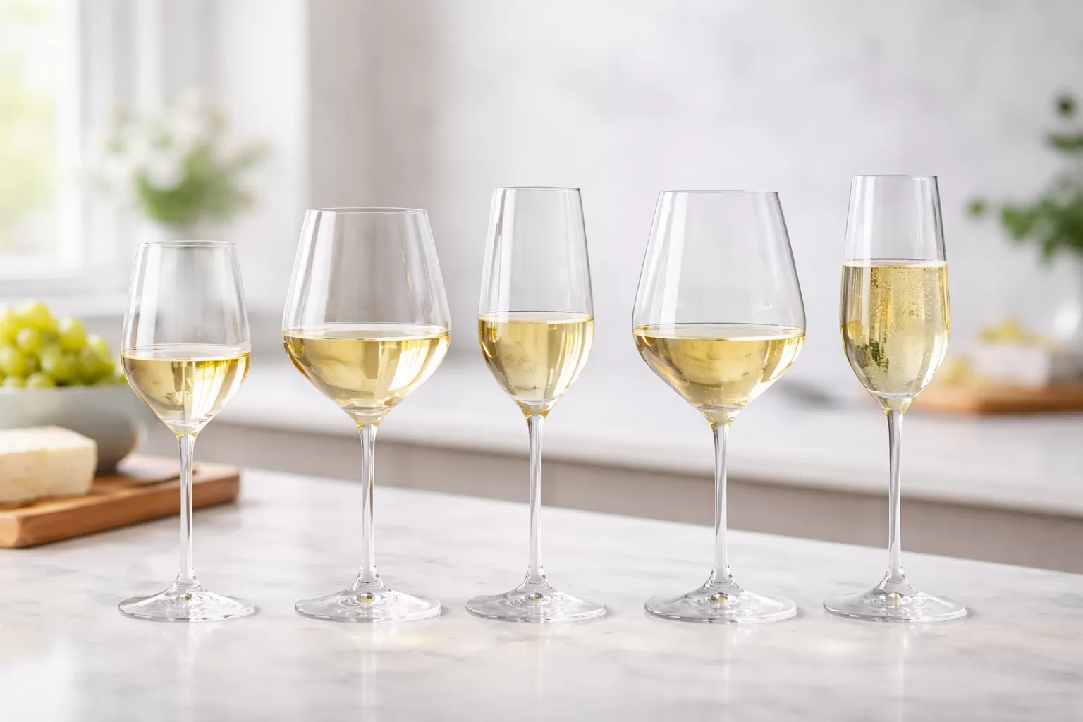 Types of white wine glasses