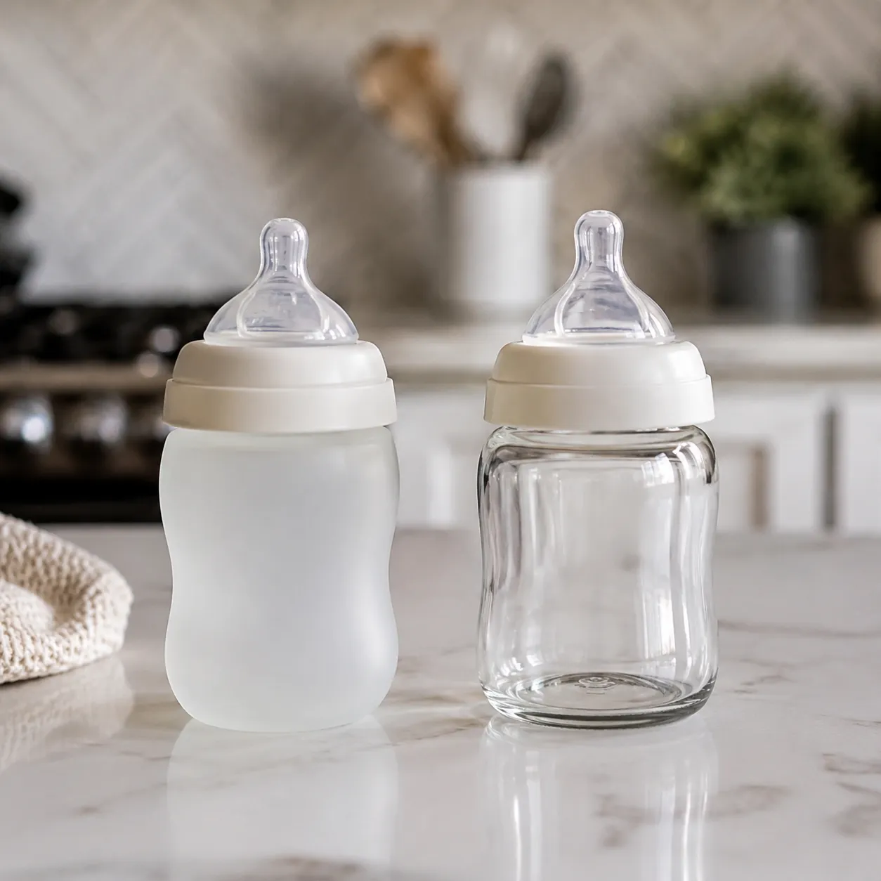 silicone vs glass baby bottles